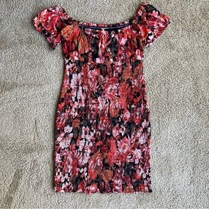 Free People Mini Dress Floral with Puff Sleeves
